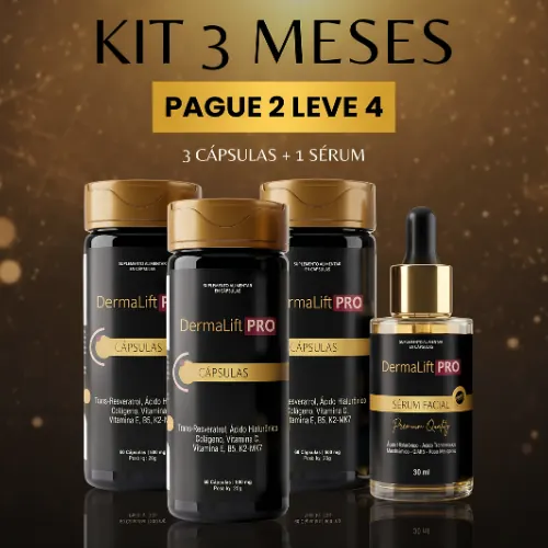 Kit 3 Meses DermaLift Pro - 3 Cápsulas e 1 Sérum